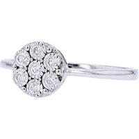 10K White Gold Miracle Set Round Diamond Cluster Ring - 0.16 Carat Total Diamond Weight