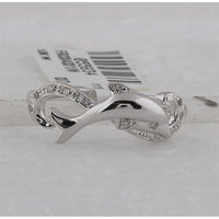 10K White Gold Motif Dolphin Ring with Bead-Set Round Diamonds - 0.05 Carat Total Diamond Weight