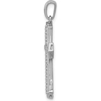 10K White Gold Passion Cross Pendant with 1/8 Carat Diamonds by Oro Pregiato