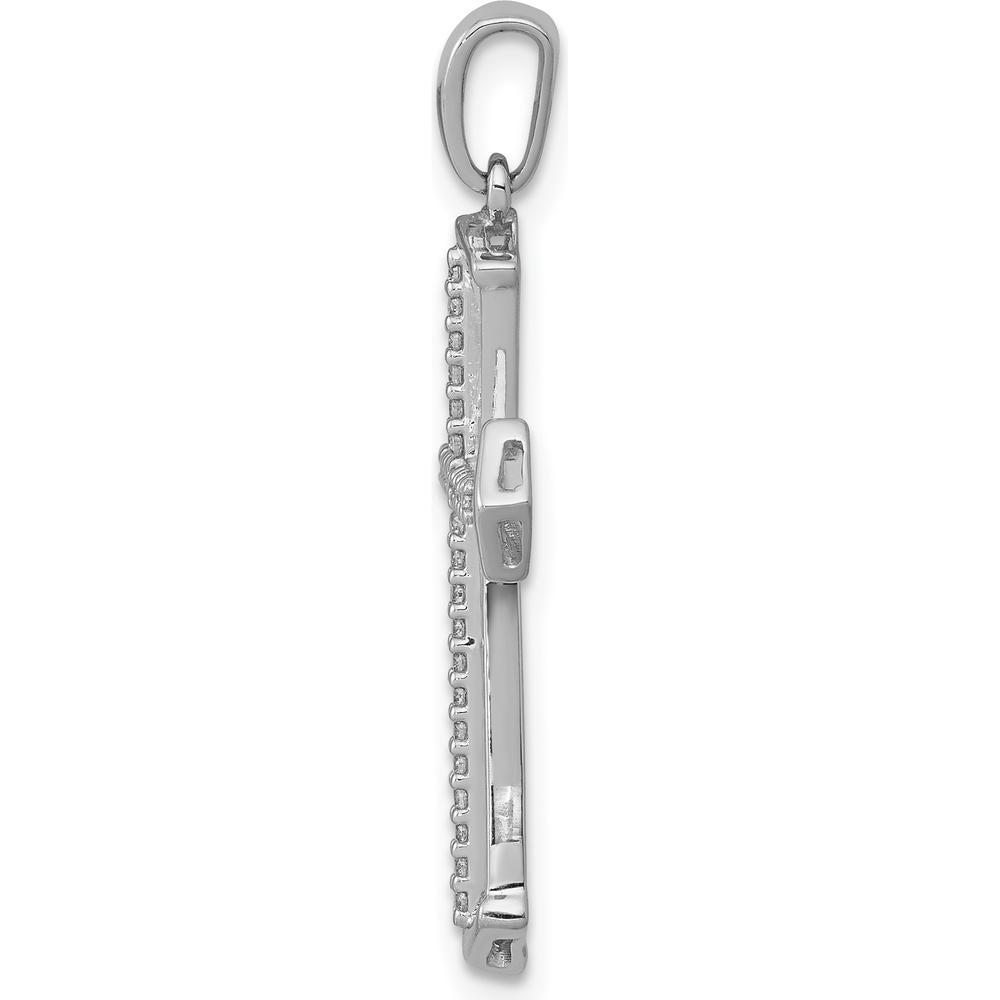 10K White Gold Passion Cross Pendant with 1/8 Carat Diamonds by Oro Pregiato