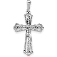 10K White Gold Passion Cross Pendant with 1/8 Carat Diamonds by Oro Pregiato