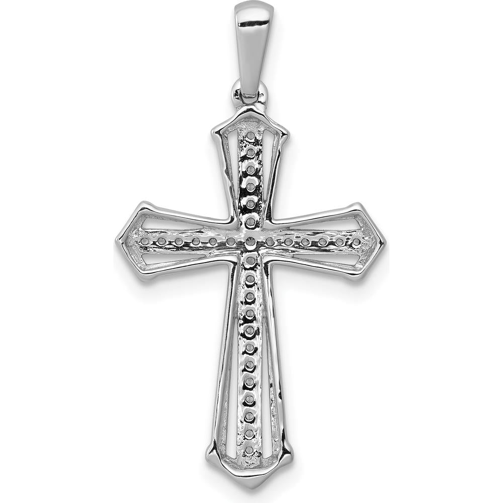 10K White Gold Passion Cross Pendant with 1/8 Carat Diamonds by Oro Pregiato
