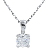 10K White Gold Pendant Necklace and Stud Earring Set with Round Lab-Grown Diamonds - 0.50 Carat Total Diamond Weight