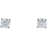 10K White Gold Pendant Necklace and Stud Earring Set with Round Lab-Grown Diamonds - 0.50 Carat Total Diamond Weight
