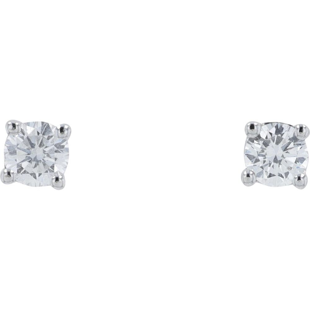 10K White Gold Pendant Necklace and Stud Earring Set with Round Lab-Grown Diamonds - 0.50 Carat Total Diamond Weight