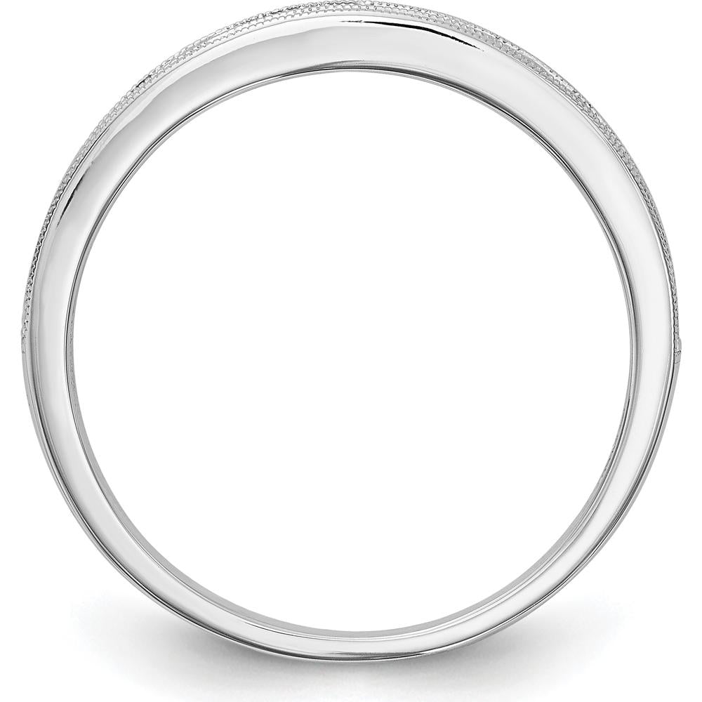 10K White Gold Pink Sapphire Channel Set Band Ring with 17 Round Sapphires - 0.34 Carat Total Sapphire Weight by 0