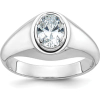 10K White Gold Polished Band Men's Ring with Rhodium Plating by IBGoodman