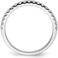 10K White Gold Polished Diamond Band with Round Diamonds - 3mm Width, Perfect for Engagement or Anniversary by 0
