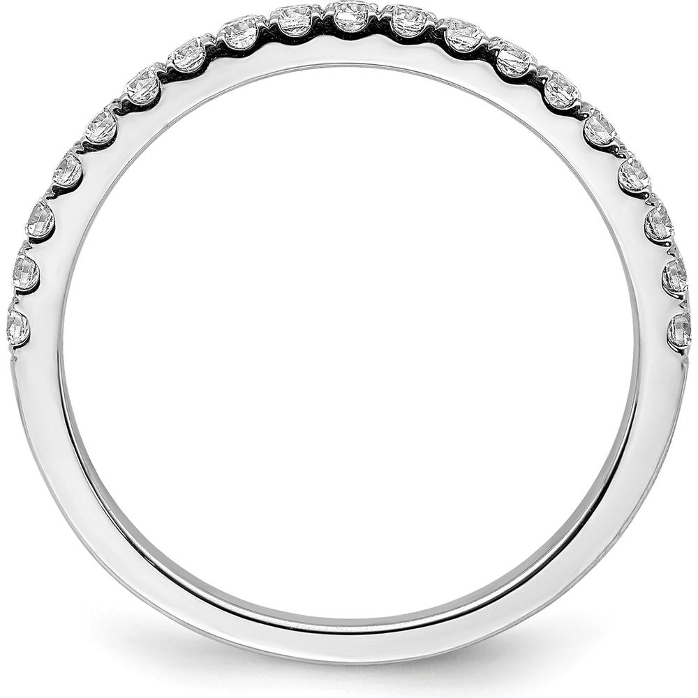 10K White Gold Polished Diamond Band with Round Diamonds - 3mm Width, Perfect for Engagement or Anniversary by 0