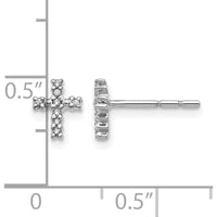 10K White Gold Polished Diamond Cross Post Earrings - 1/4 Carat Total Diamond Weight by Oro Pregiato