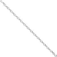 10K White Gold Polished Fancy Link Bracelet - 7.25"" Length