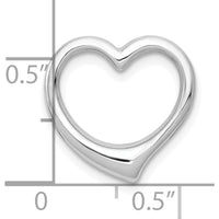 10K White Gold Polished Heart Chain Slide Pendant