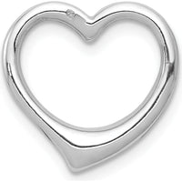 10K White Gold Polished Heart Chain Slide Pendant