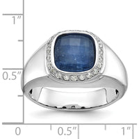 10K White Gold Polished Men's Ring with Rhodium Plating by IBGoodman