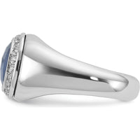 10K White Gold Polished Men's Ring with Rhodium Plating by IBGoodman