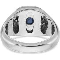 10K White Gold Polished Men's Ring with Rhodium Plating by IBGoodman