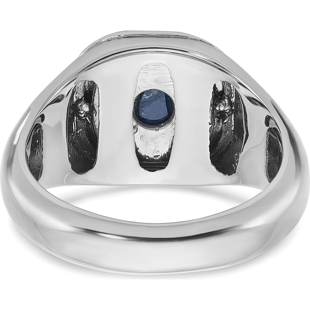 10K White Gold Polished Men's Ring with Rhodium Plating by IBGoodman