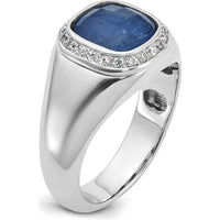 10K White Gold Polished Men's Ring with Rhodium Plating by IBGoodman