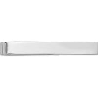 10K White Gold Polished Tie Bar with Rhodium Plating - 50mm Length