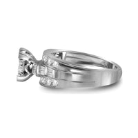 10K White Gold Princess Diamond Bridal Ring - 1/2 Carat Total Diamond Weight