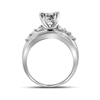 10K White Gold Princess Diamond Bridal Ring - 1/2 Carat Total Diamond Weight