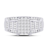 10K White Gold Princess Diamond Bridal Ring - 1 Carat Total Diamond Weight
