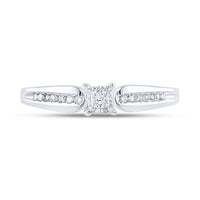 10K White Gold Princess Diamond Ring - 1/6 Carat Total Diamond Weight