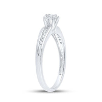 10K White Gold Princess Diamond Ring - 1/6 Carat Total Diamond Weight