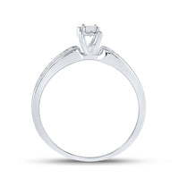 10K White Gold Princess Diamond Ring - 1/6 Carat Total Diamond Weight