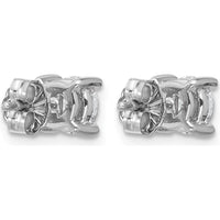 10K White Gold Round Diamond 4-Prong Stud Earrings - 1.00 Carats Total Diamond Weight by Oro Pregiato
