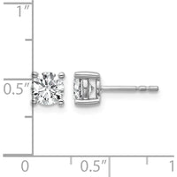 10K White Gold Round Diamond 4-Prong Stud Earrings - 1.00 Carats Total Diamond Weight by Oro Pregiato