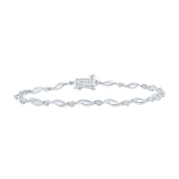 10K White Gold Round Diamond Bracelet - 1/4 Carat Total Diamond Weight