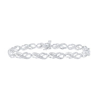 10K White Gold Round Diamond Bracelet - 1/4 Carat Total Diamond Weight