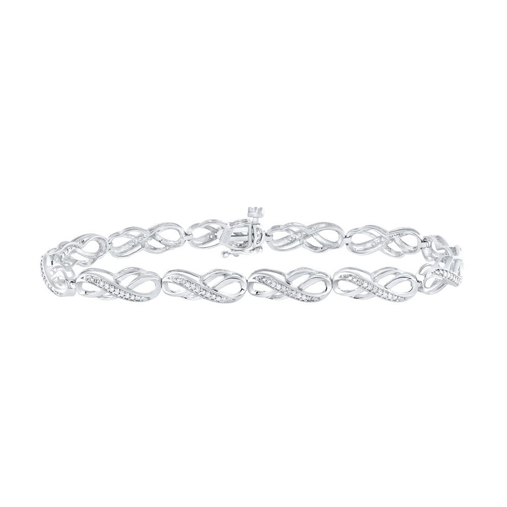 10K White Gold Round Diamond Bracelet - 1/4 Carat Total Diamond Weight