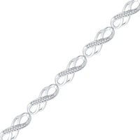 10K White Gold Round Diamond Bracelet - 1/4 Carat Total Diamond Weight