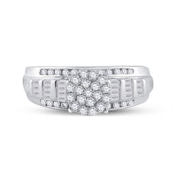 10K White Gold Round Diamond Bridal Ring - 1/2 Carat Total Diamond Weight