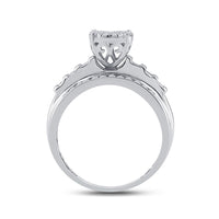 10K White Gold Round Diamond Bridal Ring - 1/2 Carat Total Diamond Weight