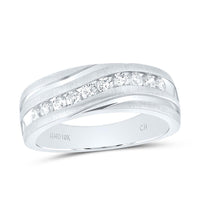10K White Gold Round Diamond Bridal Ring - 1/2 Carat Total Diamond Weight