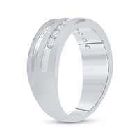 10K White Gold Round Diamond Bridal Ring - 1/2 Carat Total Diamond Weight