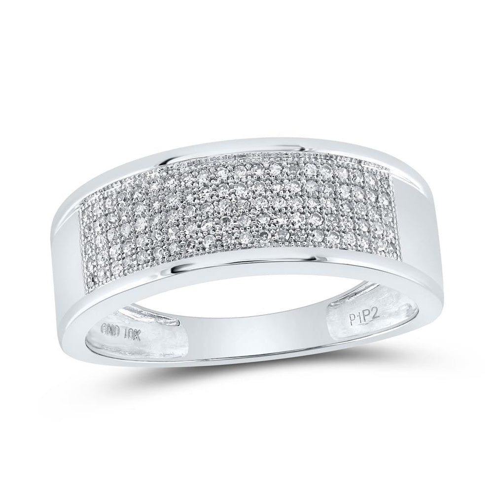 10K White Gold Round Diamond Bridal Ring - 1/3 Carat Total Diamond Weight