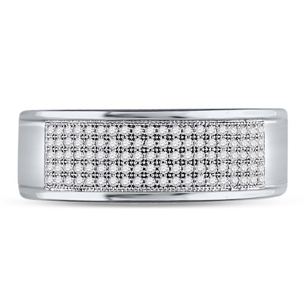 10K White Gold Round Diamond Bridal Ring - 1/3 Carat Total Diamond Weight