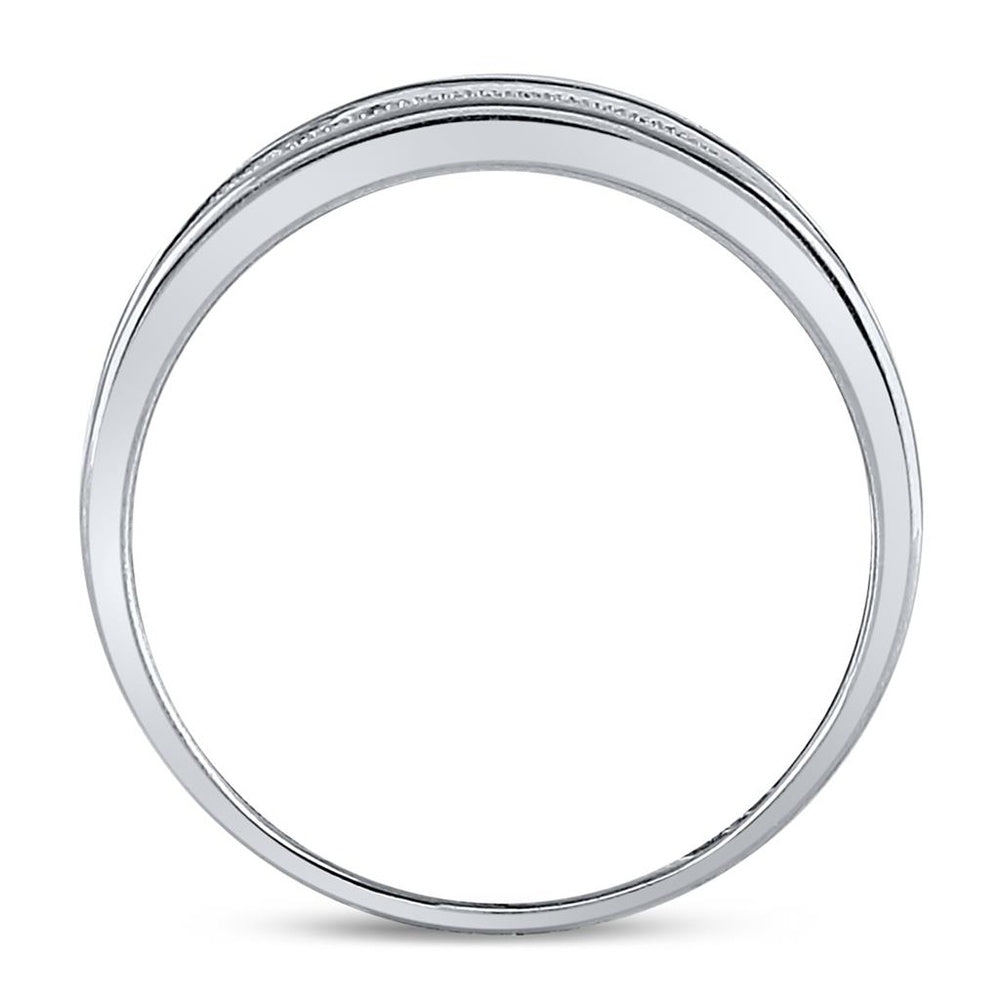 10K White Gold Round Diamond Bridal Ring - 1/3 Carat Total Diamond Weight