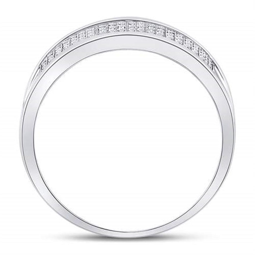 10K White Gold Round Diamond Bridal Ring - 1/3 Carat Total Diamond Weight