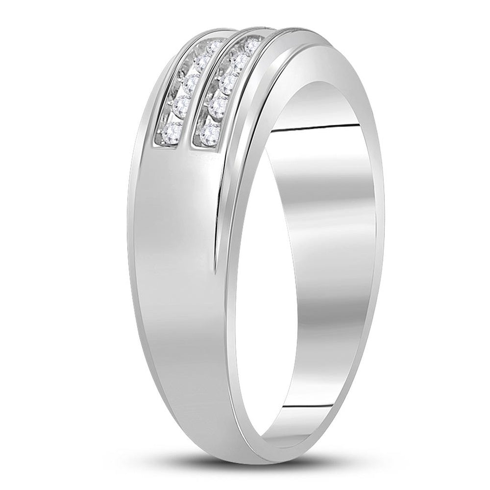 10K White Gold Round Diamond Bridal Ring - 1/4 Carat Total Diamond Weight
