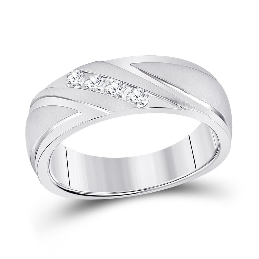 10K White Gold Round Diamond Bridal Ring - 1/4 Carat Total Diamond Weight
