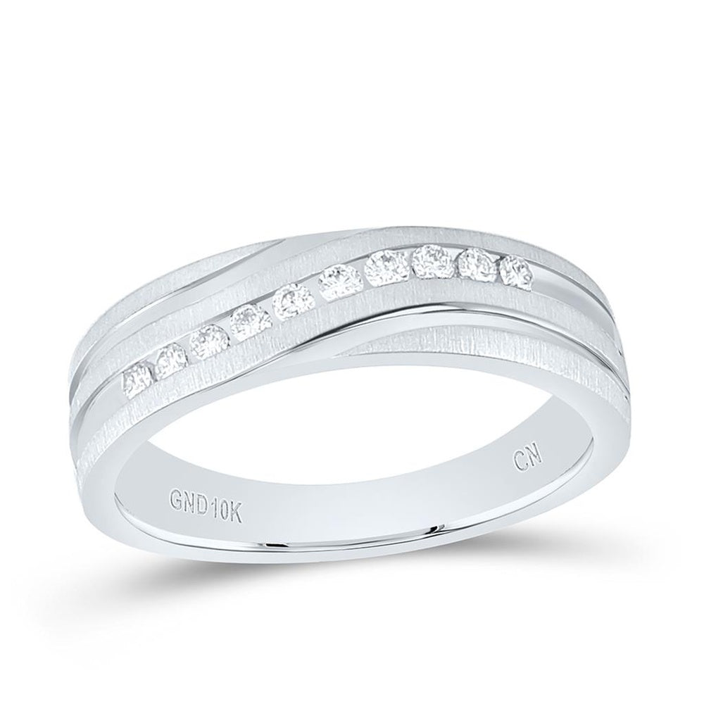 10K White Gold Round Diamond Bridal Ring - 1/4 Carat Total Diamond Weight