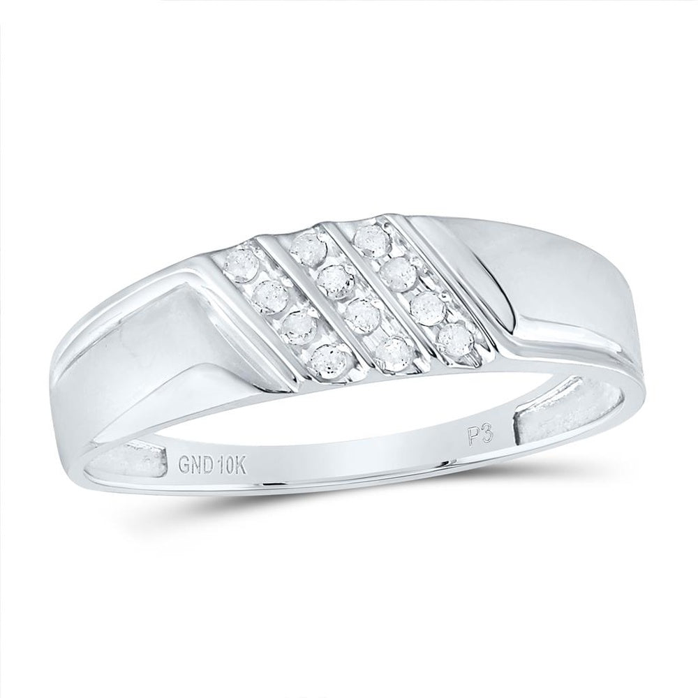 10K White Gold Round Diamond Bridal Ring - 1/8 Carat Total Diamond Weight