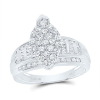 10K White Gold Round Diamond Bridal Ring - 1 Carat Total Diamond Weight