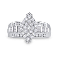 10K White Gold Round Diamond Bridal Ring - 1 Carat Total Diamond Weight