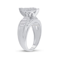 10K White Gold Round Diamond Bridal Ring - 1 Carat Total Diamond Weight